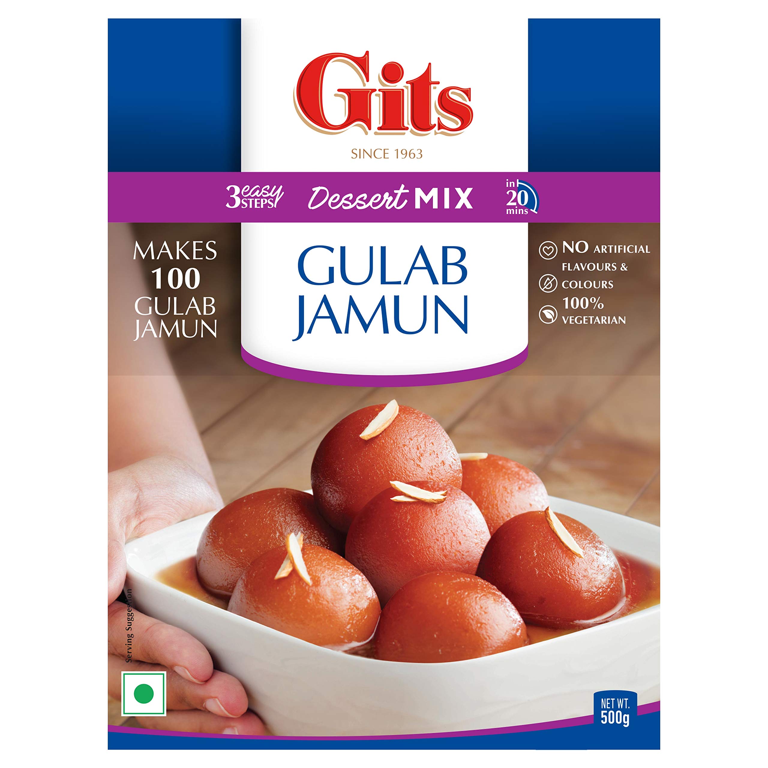 Gits Instant Gulab Jamun Lot de 2 mélanges à dessert 1000 g chacun 500 g