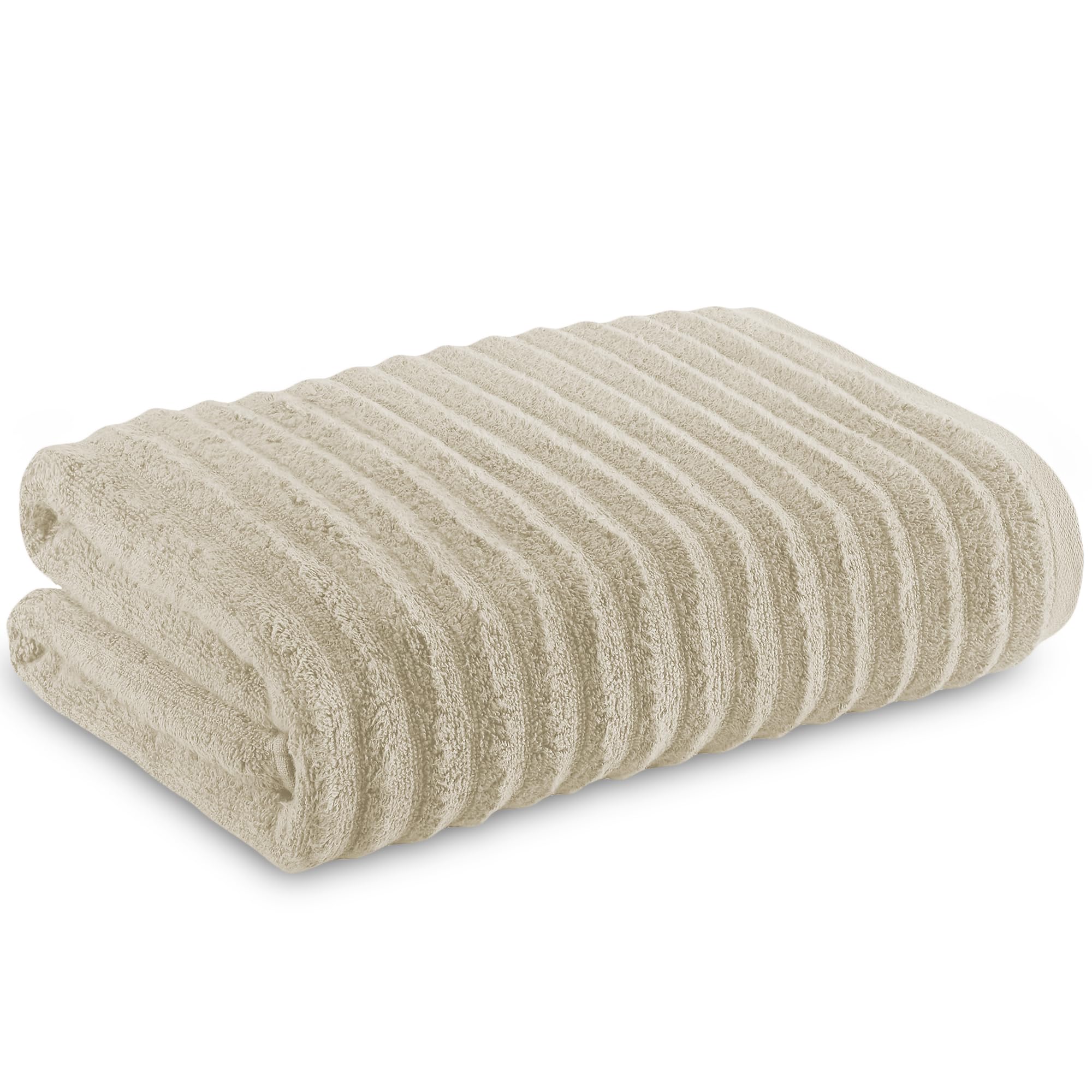 Towelogy Ivory Bamboo Extra Large Bath Towels (90X140cm, 1 Pack) - Highly Absorbent & Fast Drying Bath Sheets Oeko-Tex Certified (, 1)