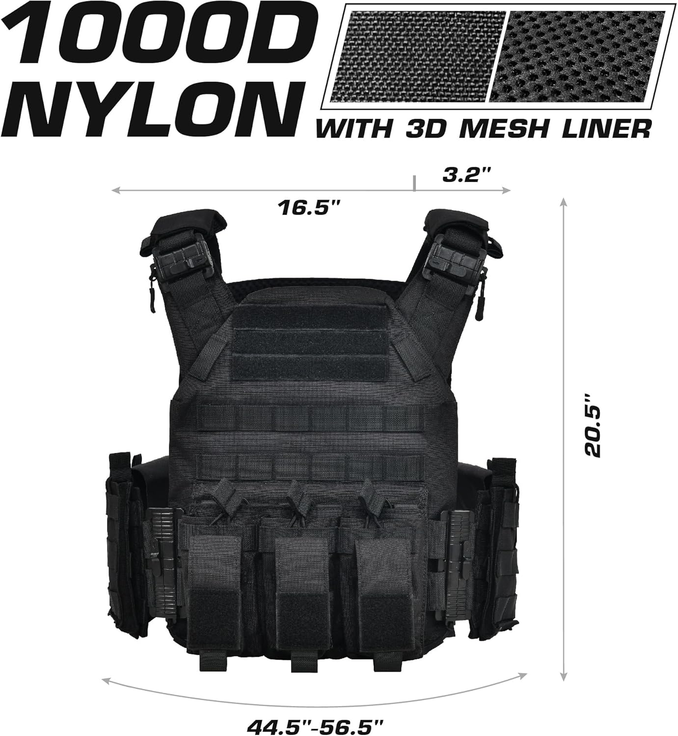 GFIRE Tactical Vest - Airsoft Lightweight Modular 3D Breathable Quick Release Vest, Adjustable Tactical Gear for Training - Image 2