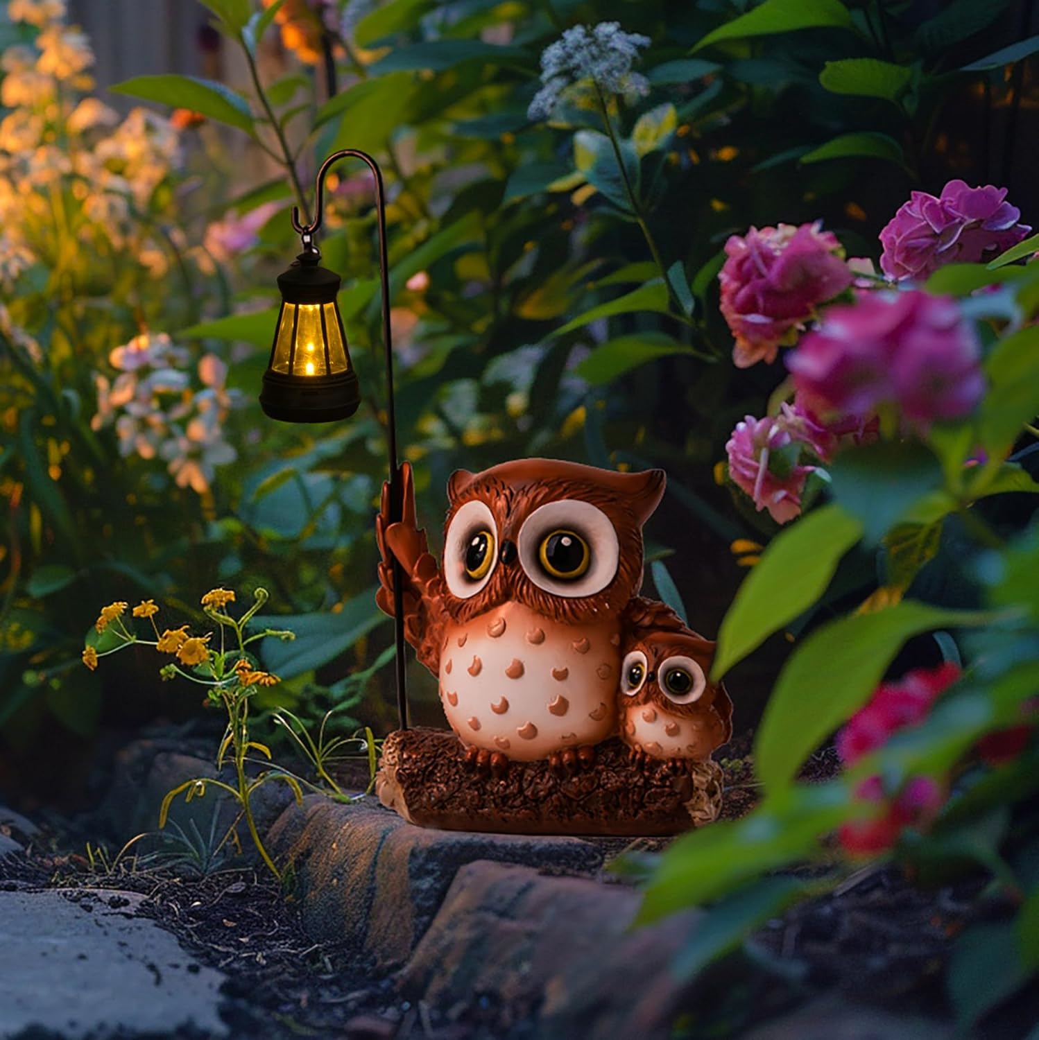 Garden Statues Owl with Solar LED Lantern, Resin Solar Garden Decor for Outside, Yard Decorations Outdoor for Patio, Porch, Balcony, Lawn Ornaments, House Warming Birthday Gifts for Mom Women Grandma - Image 8