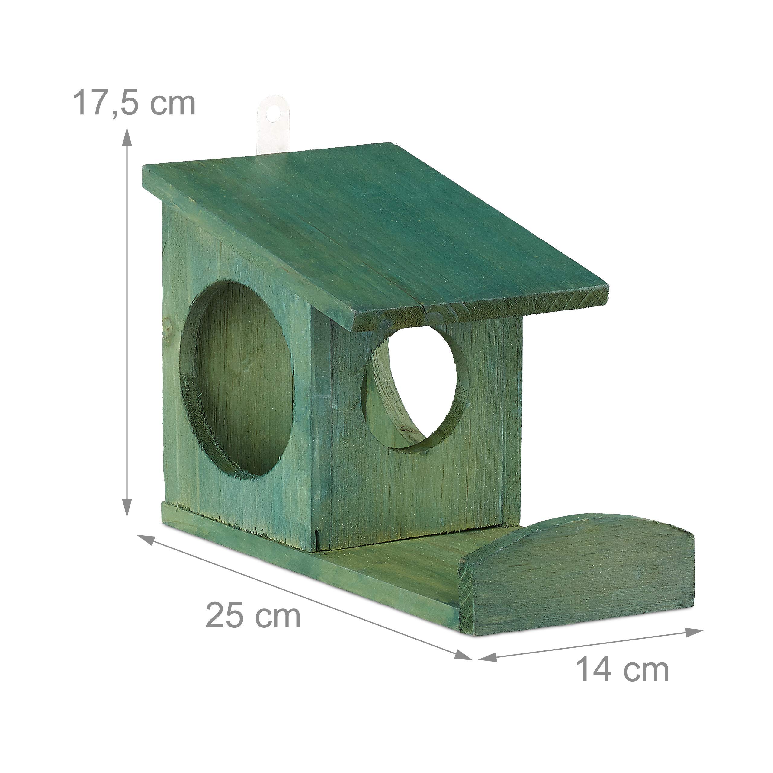 Mangiatoia Per Scoiattoli In Legno Da Appendere - 17.5x14x25cm, Per Giardino - Foto 3