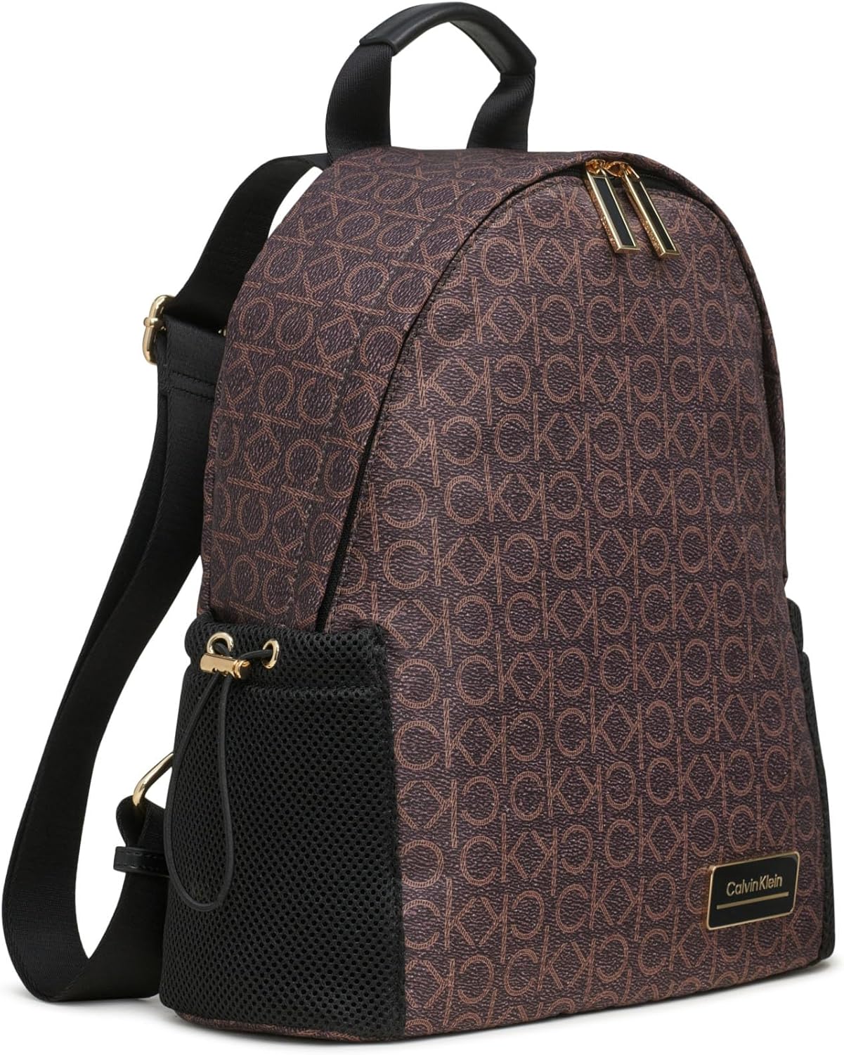 Calvin Klein Jessie Organizational Backpack, Brown/Khaki/Black, One Size - Image 2