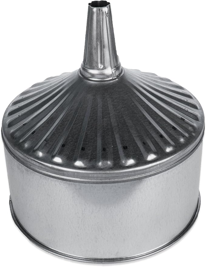 Funnel King 94467 12 Qt Fluted Galvanized Funnel W/Screen