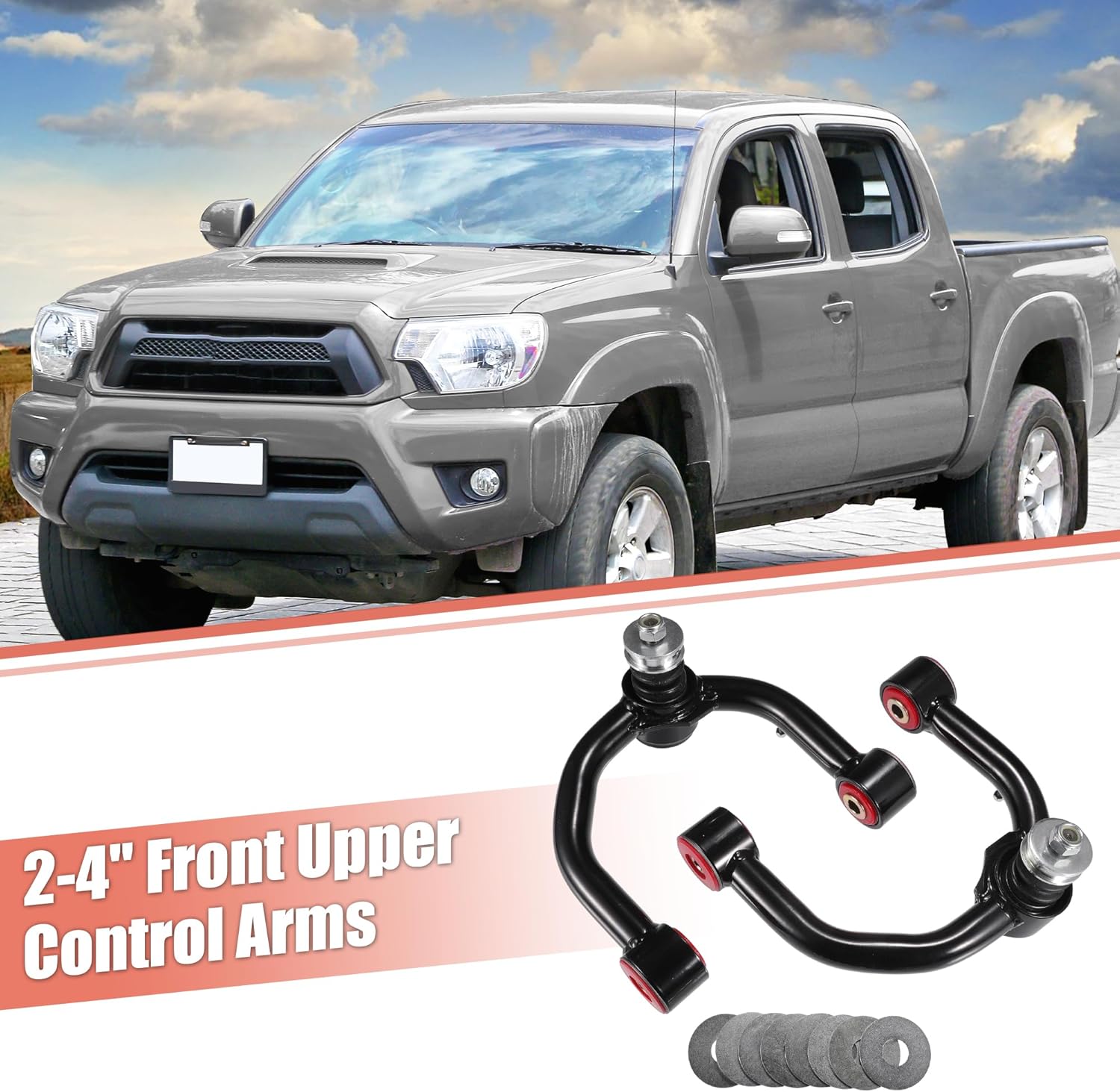 X AUTOHAUX 2-4" Front Upper Control Arms for Toyota Tacoma 96-03 4Runner 96-02 with Ball Joint 2PCS Adaption 2-4" Lift Suspension Kit Adjustable Control Arm Factory Suspension Arms