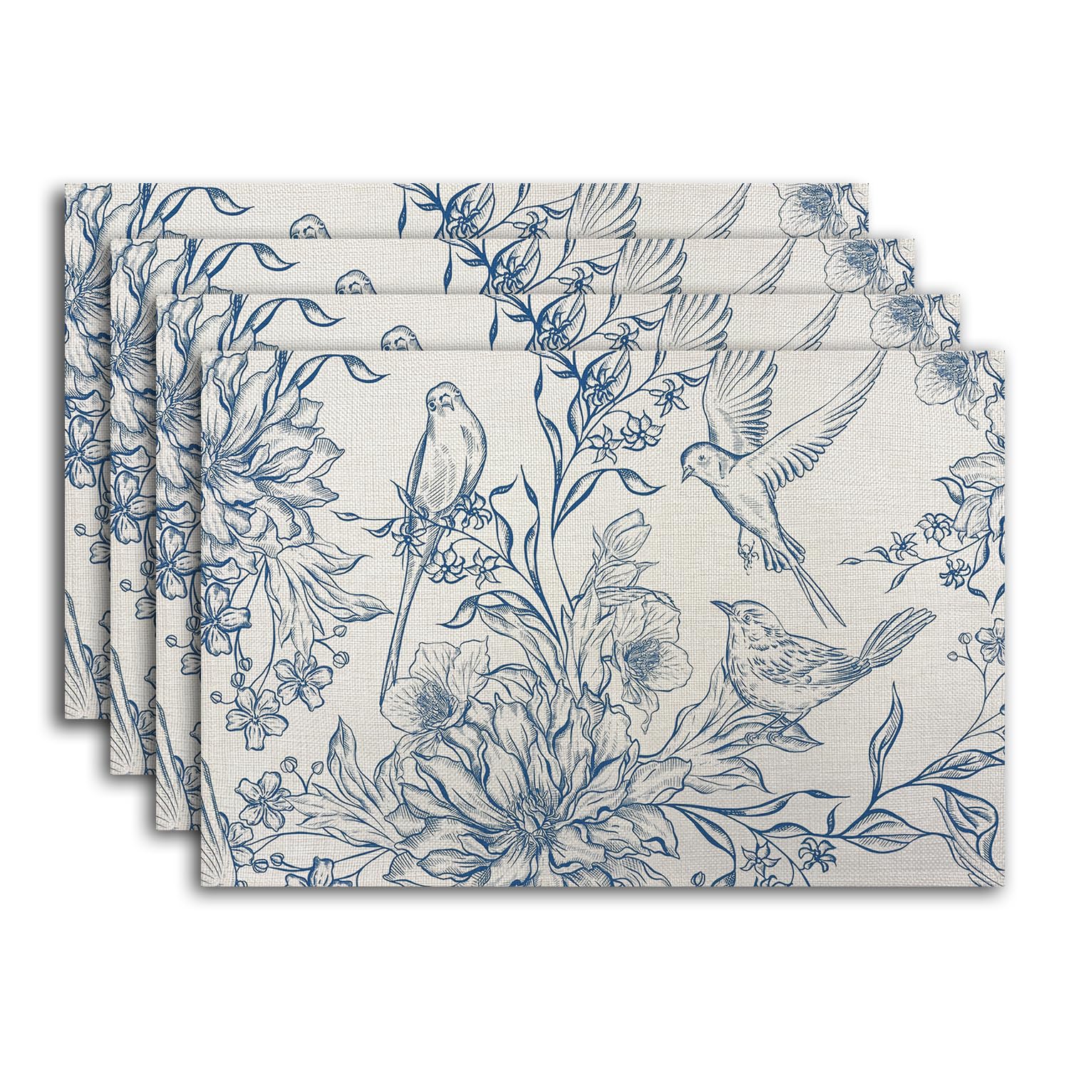Flowers Branches Rustic Placemats Tablemats Resistant Place Mats Kitchen Decor Dining Decoration for...