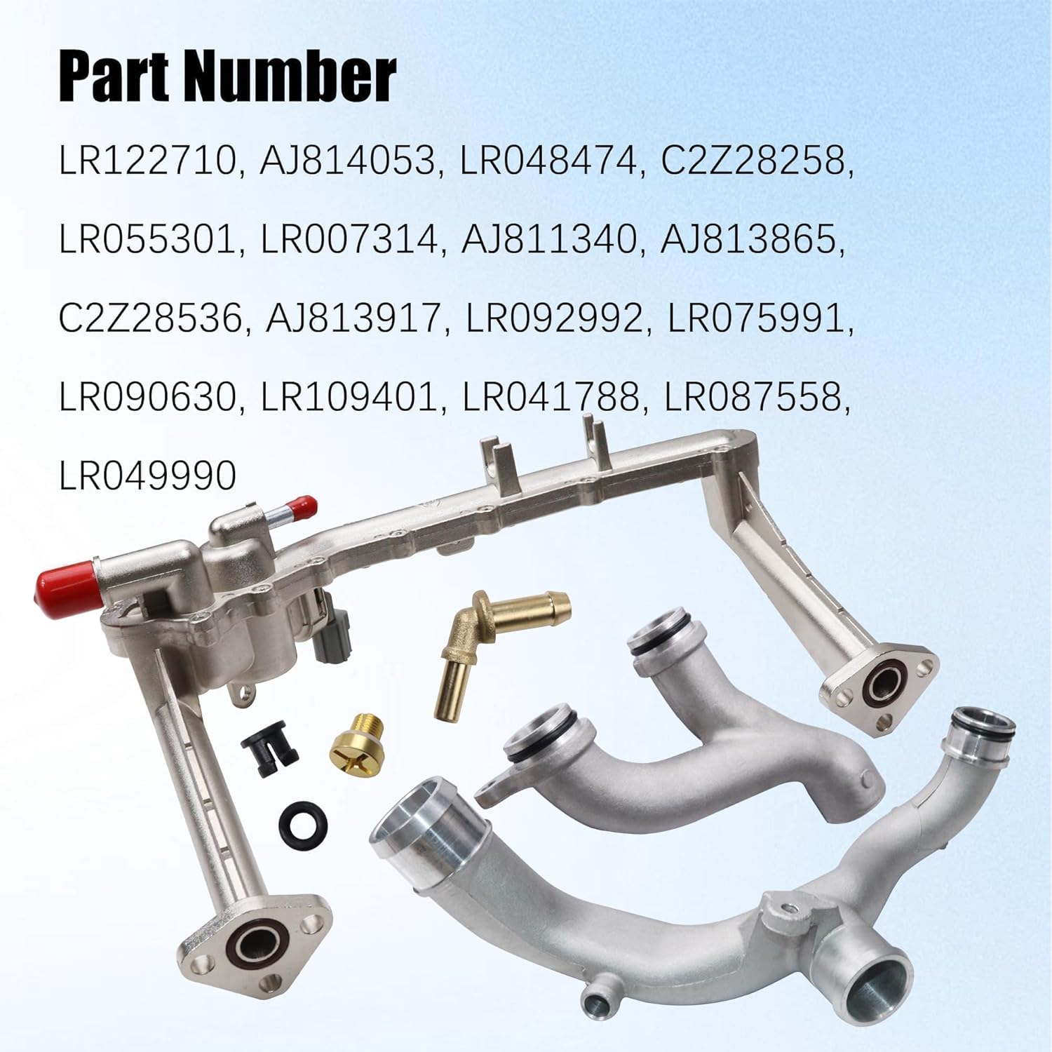LR075991 Upgrade Coolant water Pipe Cooling System Kit Compatible with Land Rover Range Rover Sport LR4 Jaguar XF XJ XE 3.0L V6 Replace LR087558 LR122710 LR092992 LR109401 LR041788