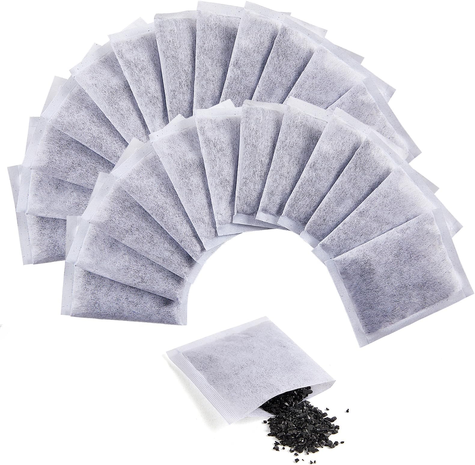 24pcs Activated Charcoal Water Filters, Coconut Shell, Chemical-Free, Odor Absorbing, Carbon Filter Replacements for Distillers, One Year Supply