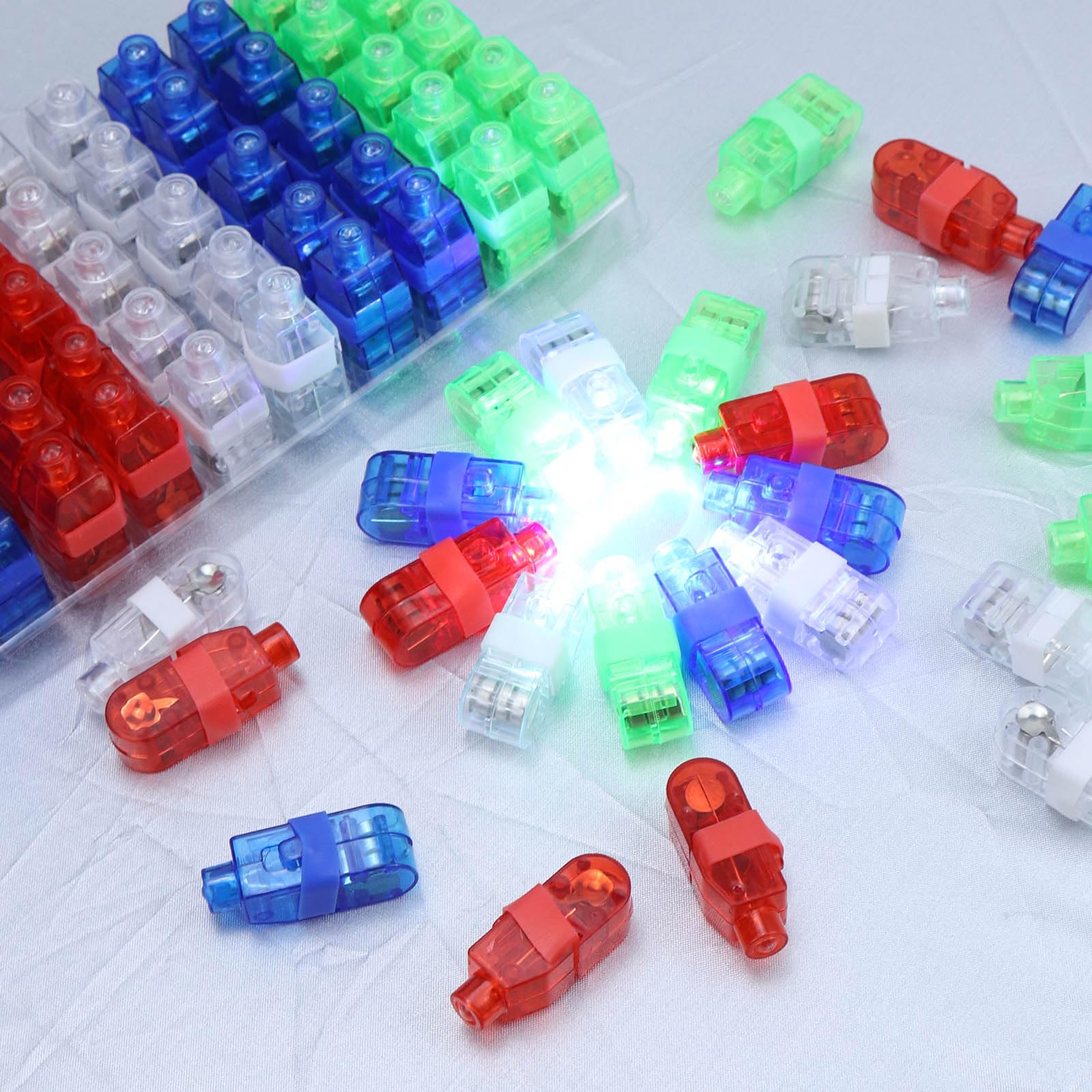 100 PCS Led Finger Lights, Finger Flashlights in 4 Vibrant Colors, Bright Ring Light - Image 4