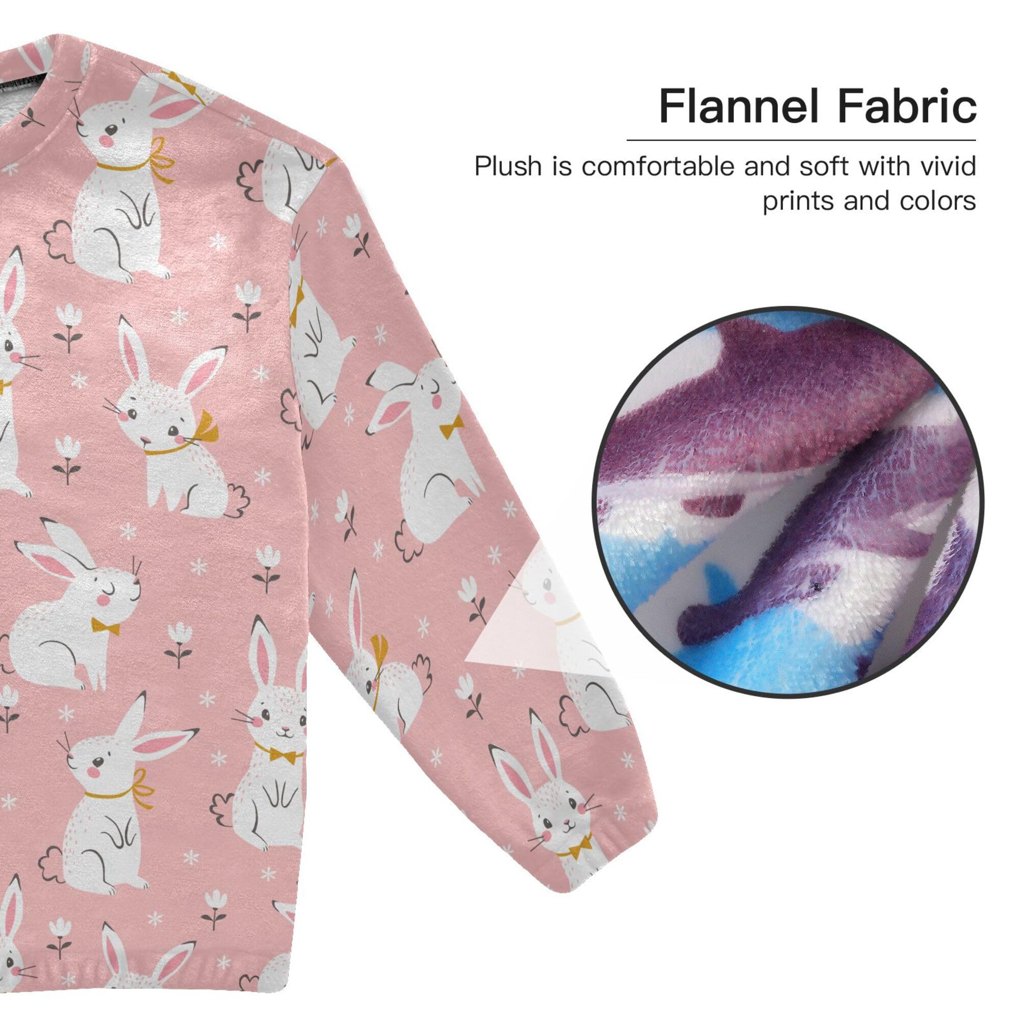 ALAZA Conjunto de pijama de forro polar para mujer, diseño de koala de dibujos animados, manga larga, ropa de dormir de dos piezas, ropa de dormir térmica, pijama súper suave, talla S