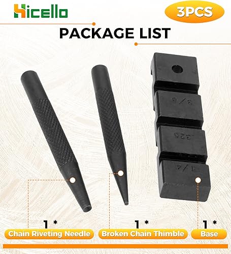 Miniatura 2 de Juego de 3 herramientas de reparación de motosierra de bolsillo, juego de herramientas de reparación de motosierra, remaches y herramienta de