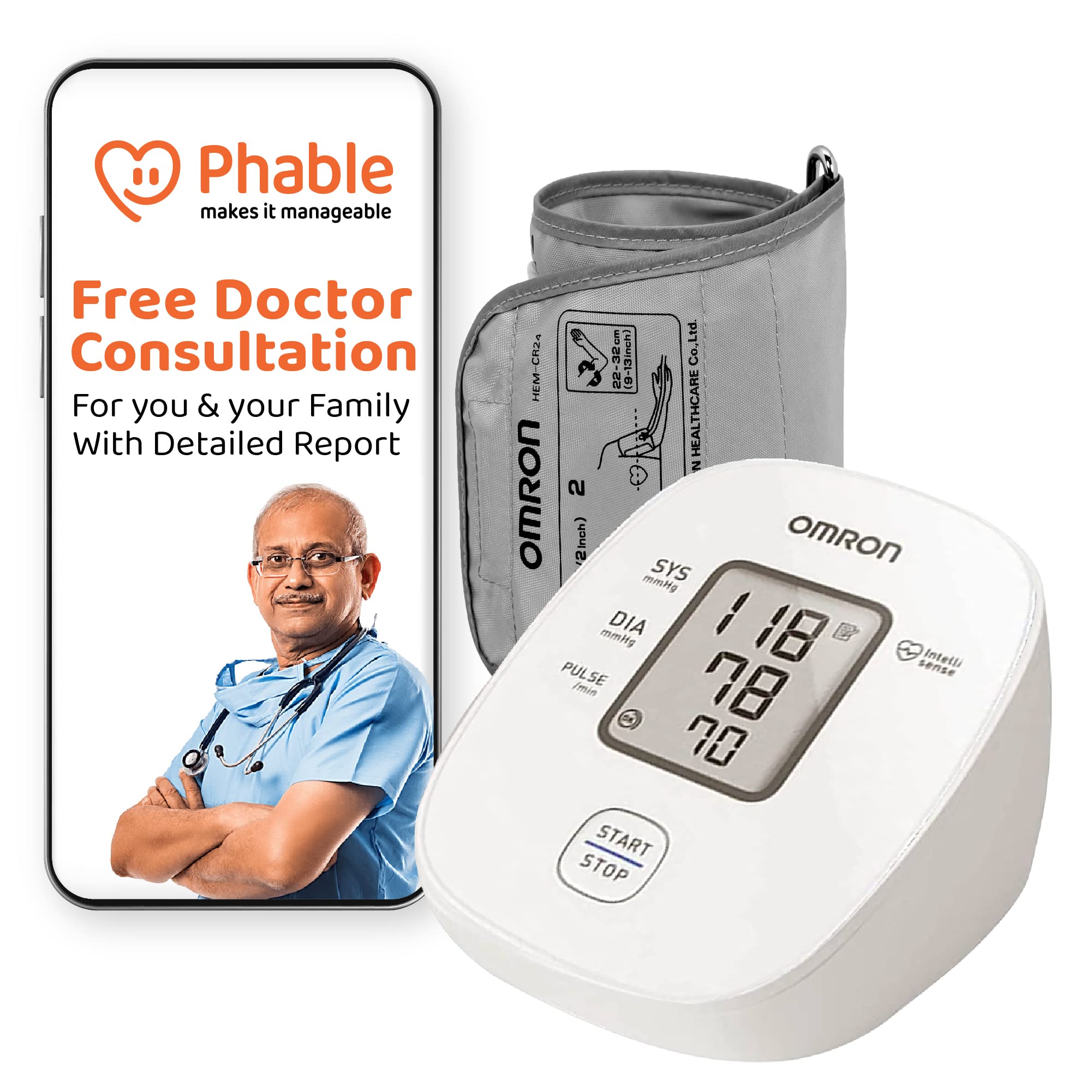 Omron HEM 7121J Digital Blood Pressure Monitor With Phable’s Care 360 Free Doctor Health Assessment (B0B59S77F1) Amazon Price History, Amazon Price Tracker