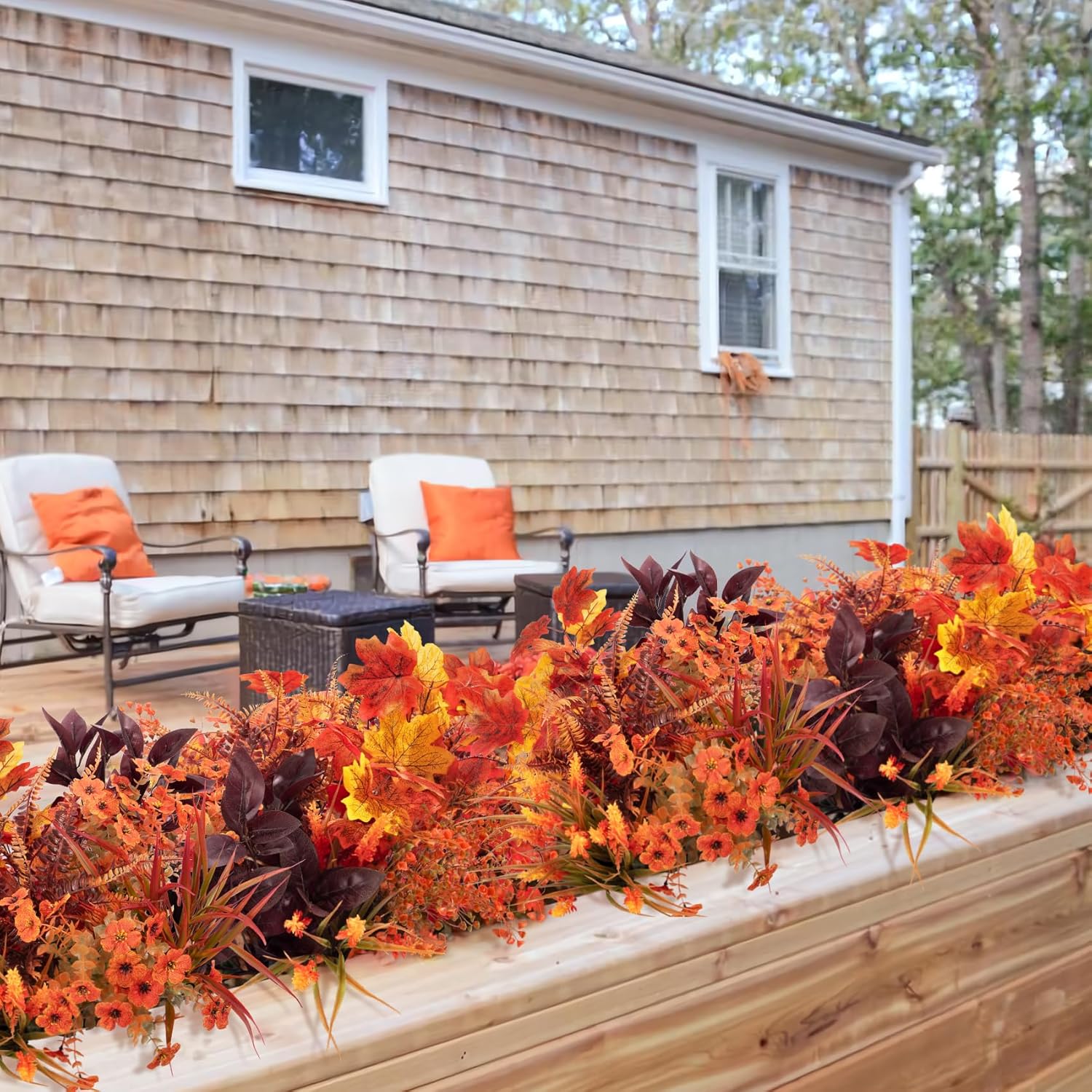 Ouddy Decor 24 Bundles Artificial Fall Flowers for Decorations, Fake Mums Fall Decorations Outdoor UV Resistant Plastic Flowers for Indoor Outside Autumn Thanksgiving Garden Yard Window Box Home Decor