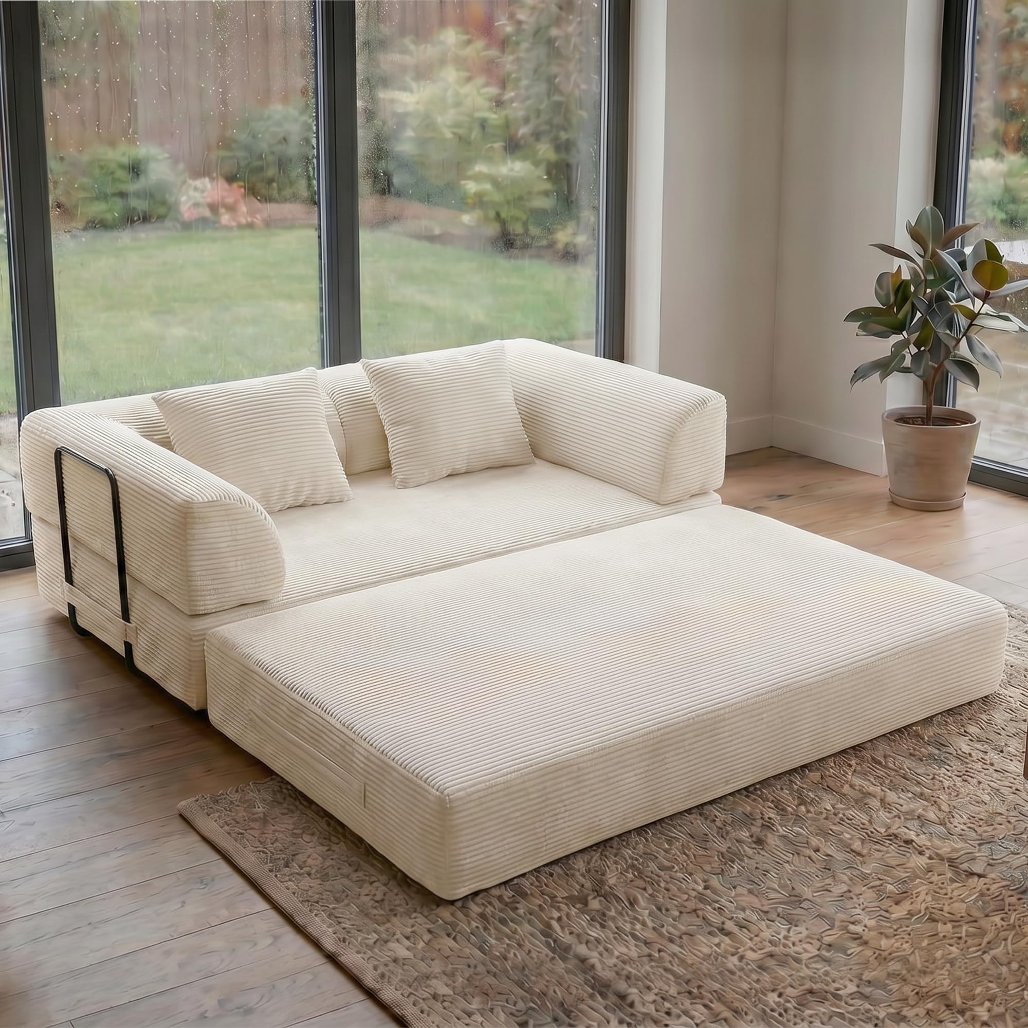 ZEIINPA 5-in-1 Convertible Futon Sofa Bed