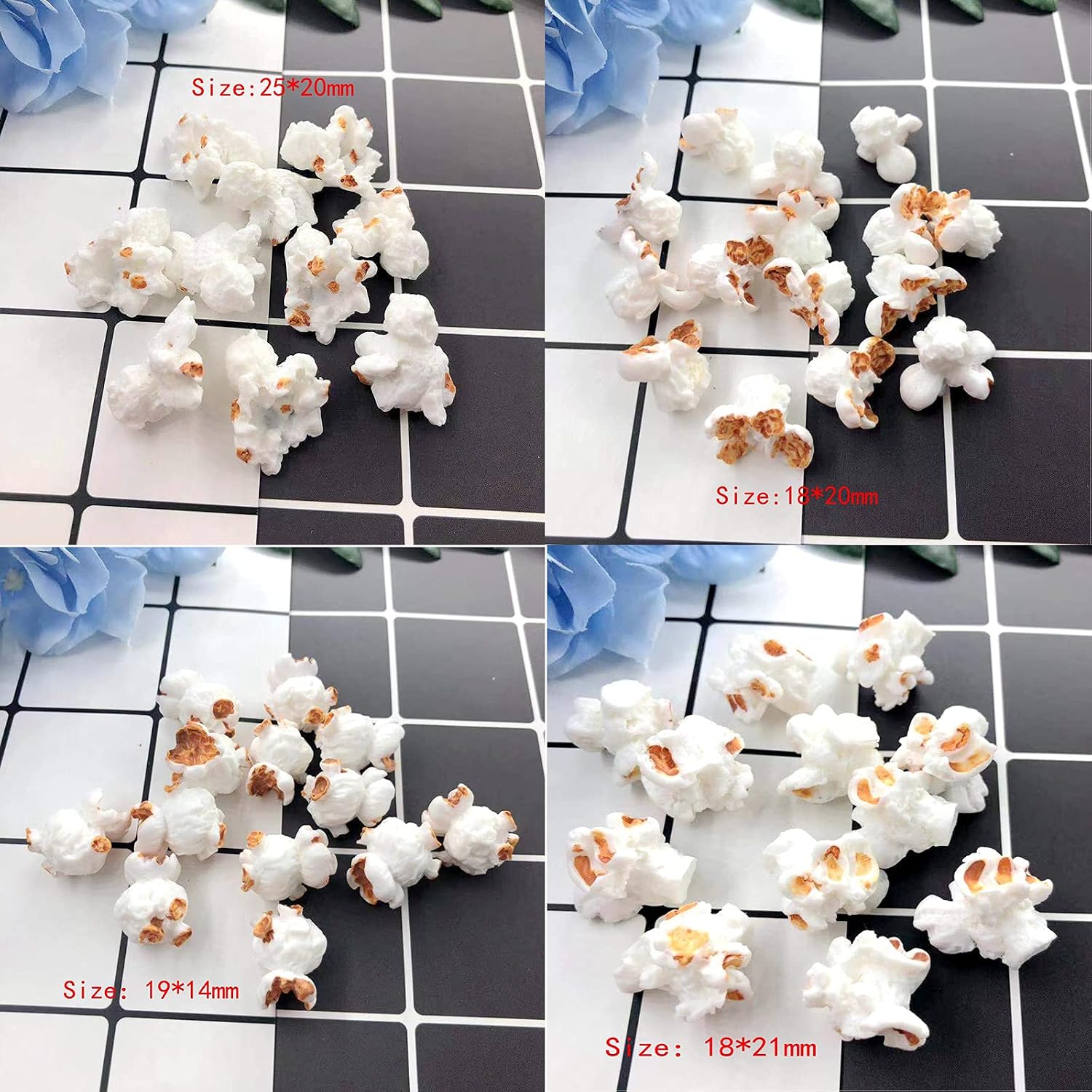 Simulation Popcorn Resin Popcorn Charm for Jewelry Making DIY Decoration