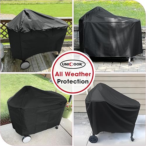Miniatura 5 de Unicook Funda para parrilla compatible con parrillas Weber Performer Deluxe de 22 pulgadas, cubierta de barbacoa para exterior, resistente al agua,