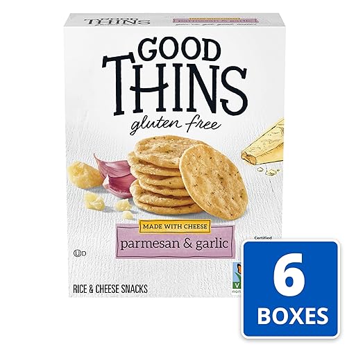 Miniatura 2 de Good Thins Bocadillos de arroz y queso de parmesano y ajo, galletas sin gluten, 6 cajas de 3.5 onzas