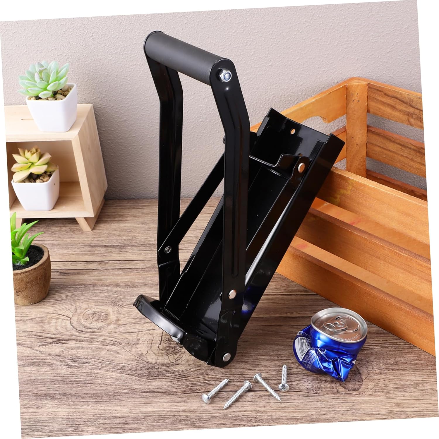 PRETYZOOM Metal Can Crusher Bottle Opener Garbage Can Crusher Heavy Duty Metal Can Smasher Soda Can Smasher Wall Mounted Wall-mounted Stainless Steel