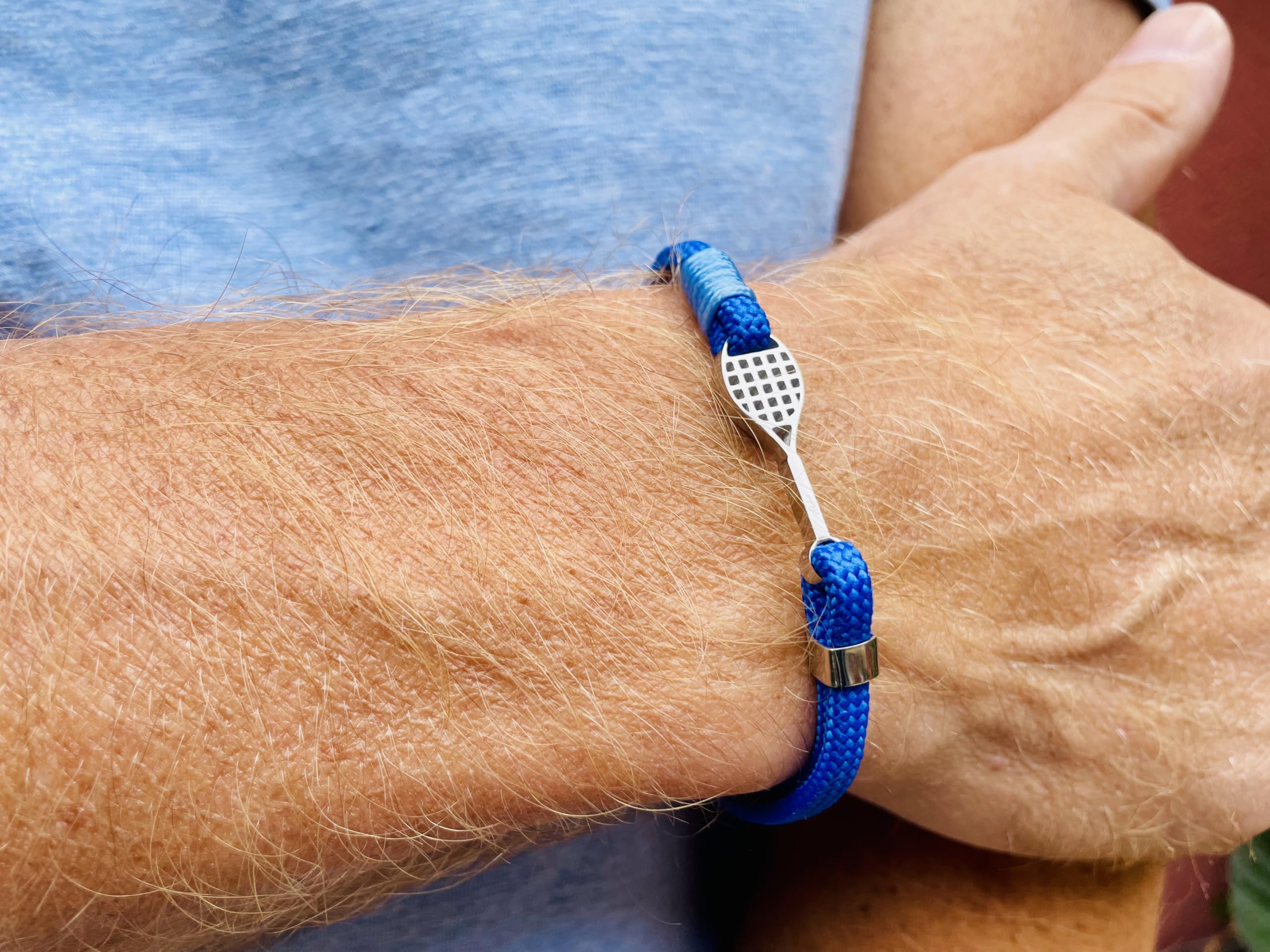 Aloha Bracciale Tennis Racchetta Idea regalo Uomo Donna Cordino Regolabile Acciaio