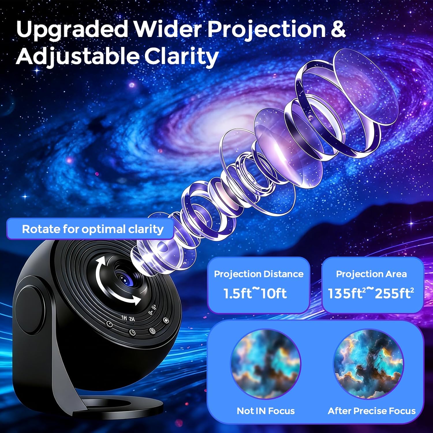 Planetarium Projector-13 in 1 Star Projector Galaxy Light，LED Space Galaxy Lamp Ceiling Projector Room Decor for Adults Kids (Black)