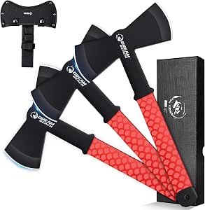Dream Reach 3-teiliges Doppelaxt-Set – Vollerl Mit Gummigriff, In Tragetasche, Für Outdoor & Survival