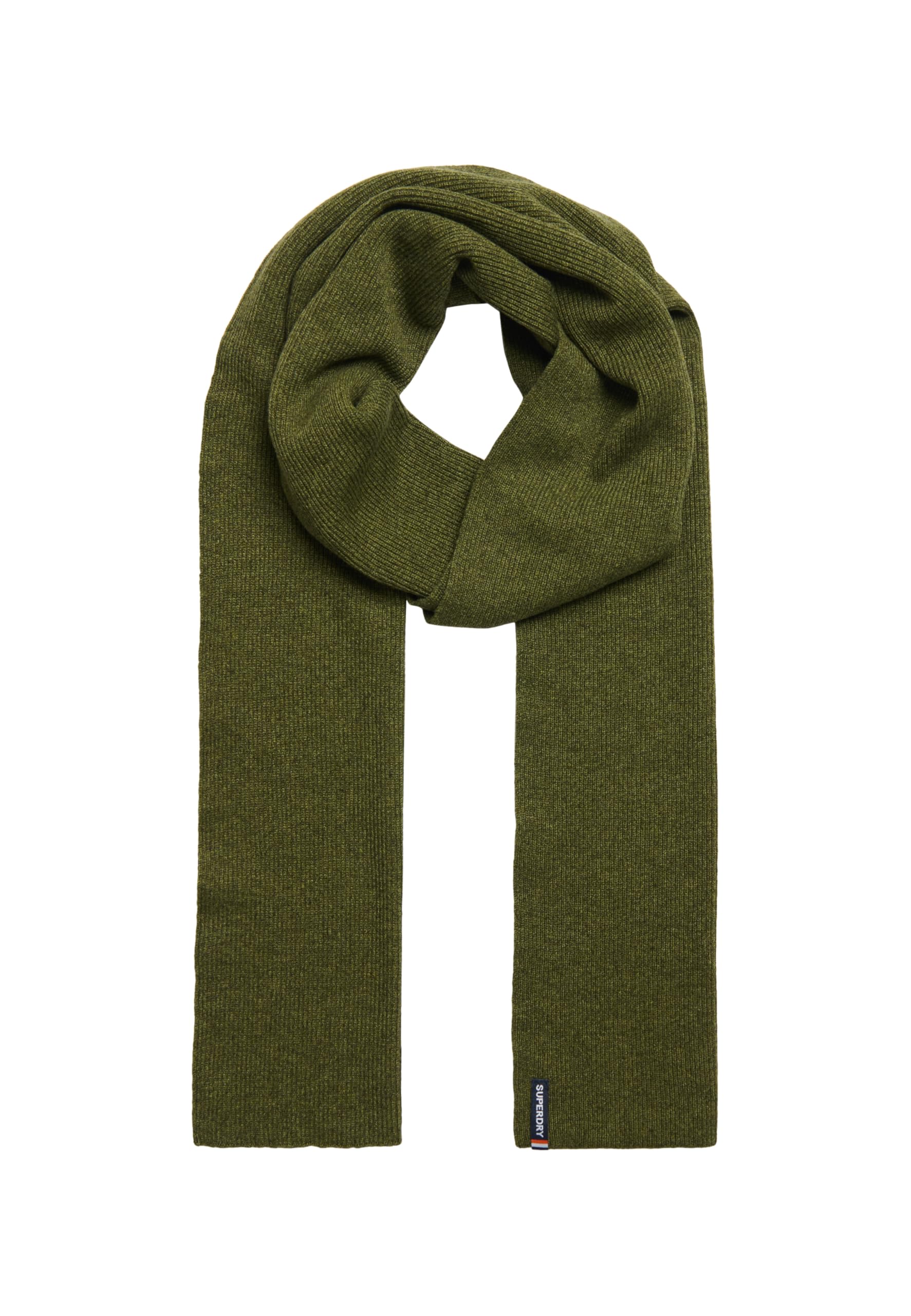 Superdry Damen Essential Strickschal mit Logo Dunkel Army Grün Meliert 1SIZE