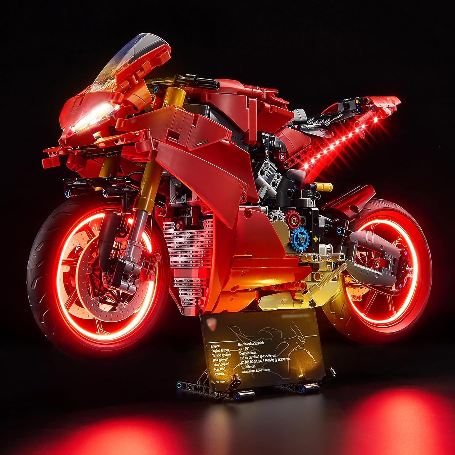 Kyglaring LED Light Kit Compatible with Lego Ducati Panigale V4 S Motorcycle 42202 Building Blocks, Upgraded Lighting Accessories for 42202 Model Set, (Model Not Included), Classic Version