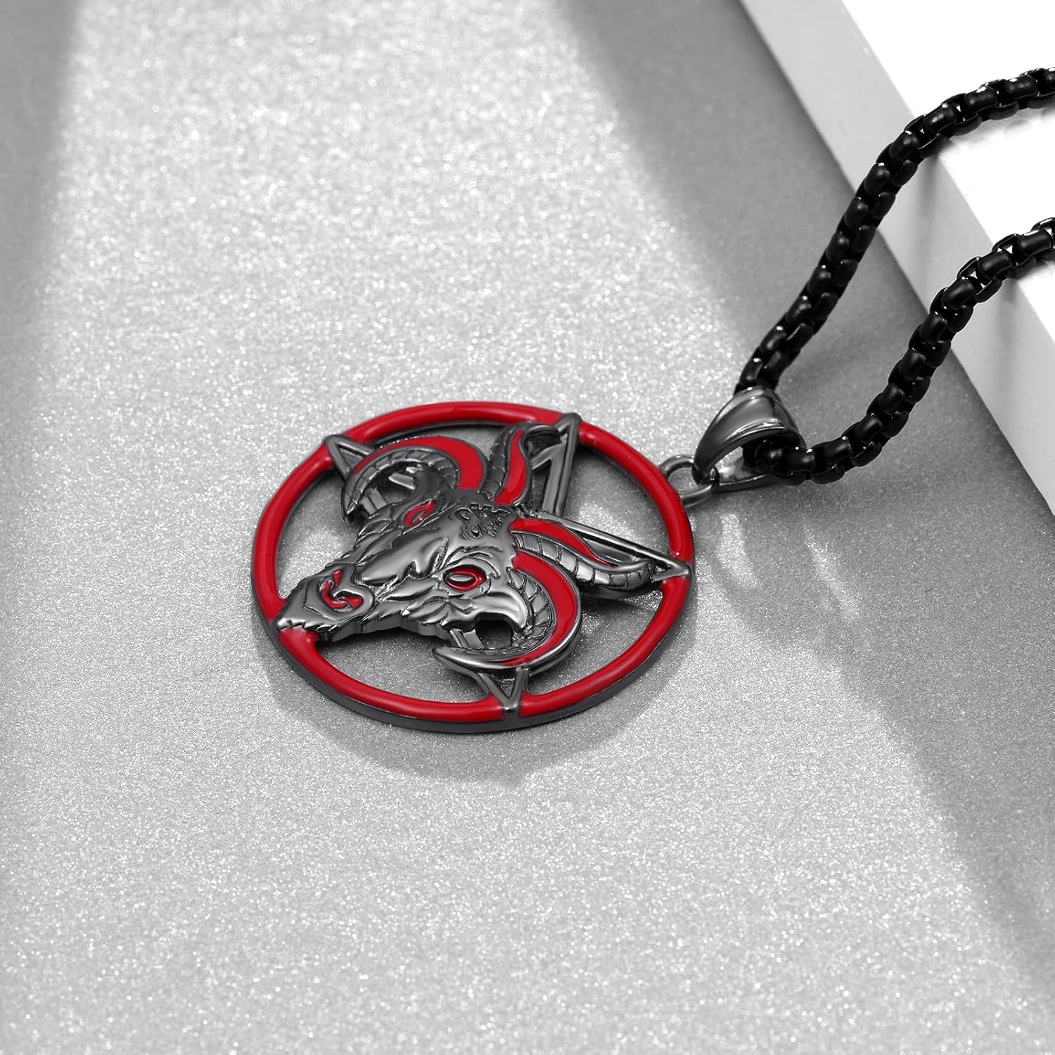 Satanic Necklace 925 Sterling Silver Satan Baphomet Necklace Men Gothic Pentagram Satanic Jewelry for Women - Image 4