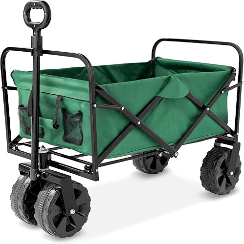 Best Choice Products Carro plegable de 36 pulgadas, carrito móvil multiusos para interiores y exteriores, para jardín, playa, parque, compras con