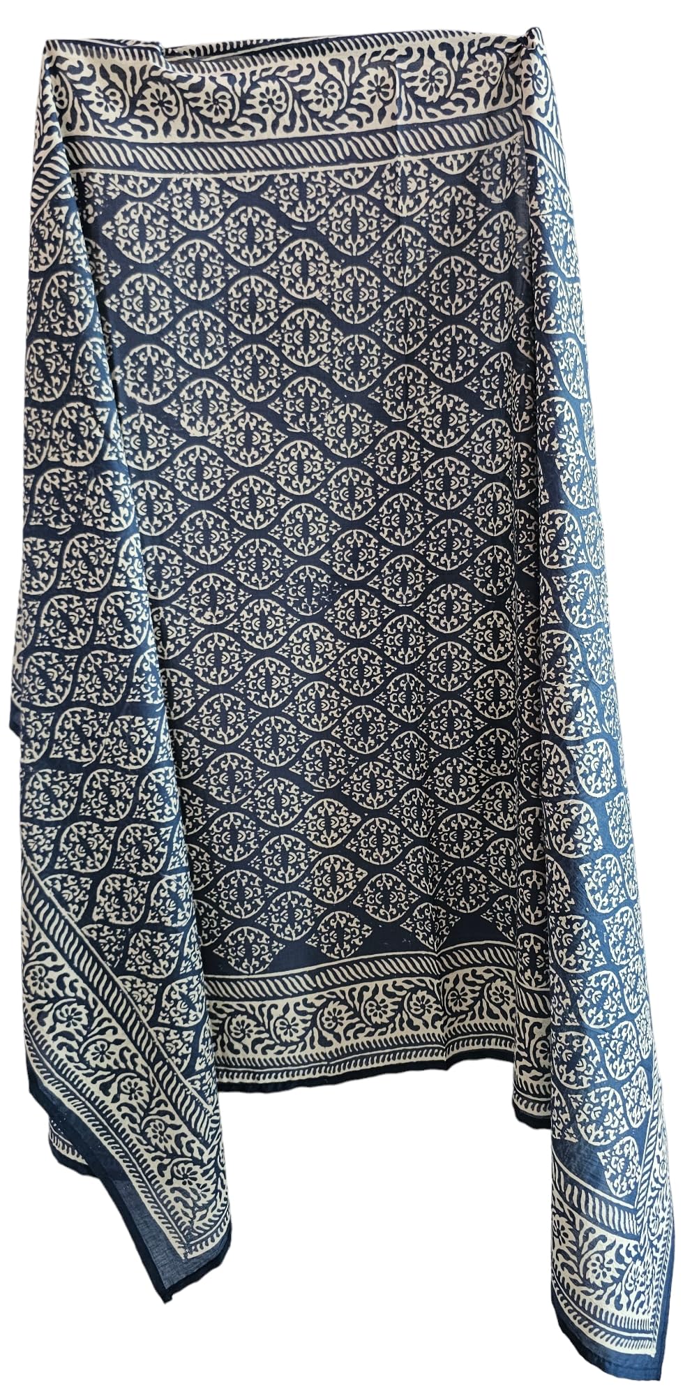 Hand Block Print Sarong, Women Bikini Cover Pareo Hand Dyed Scarves Indian Hand Block Print Flower Scarves,Stole Cotton Scarves Size 44x72 Inch ss025
