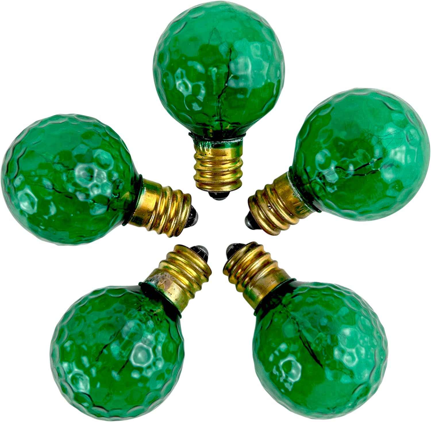 National Artcraft Random Blinking 7 Watt Incandescent Golf Ball Light Bulbs with Dimpled Surface - Five (5) Assorted Transparent Colors - (Pkg/10)