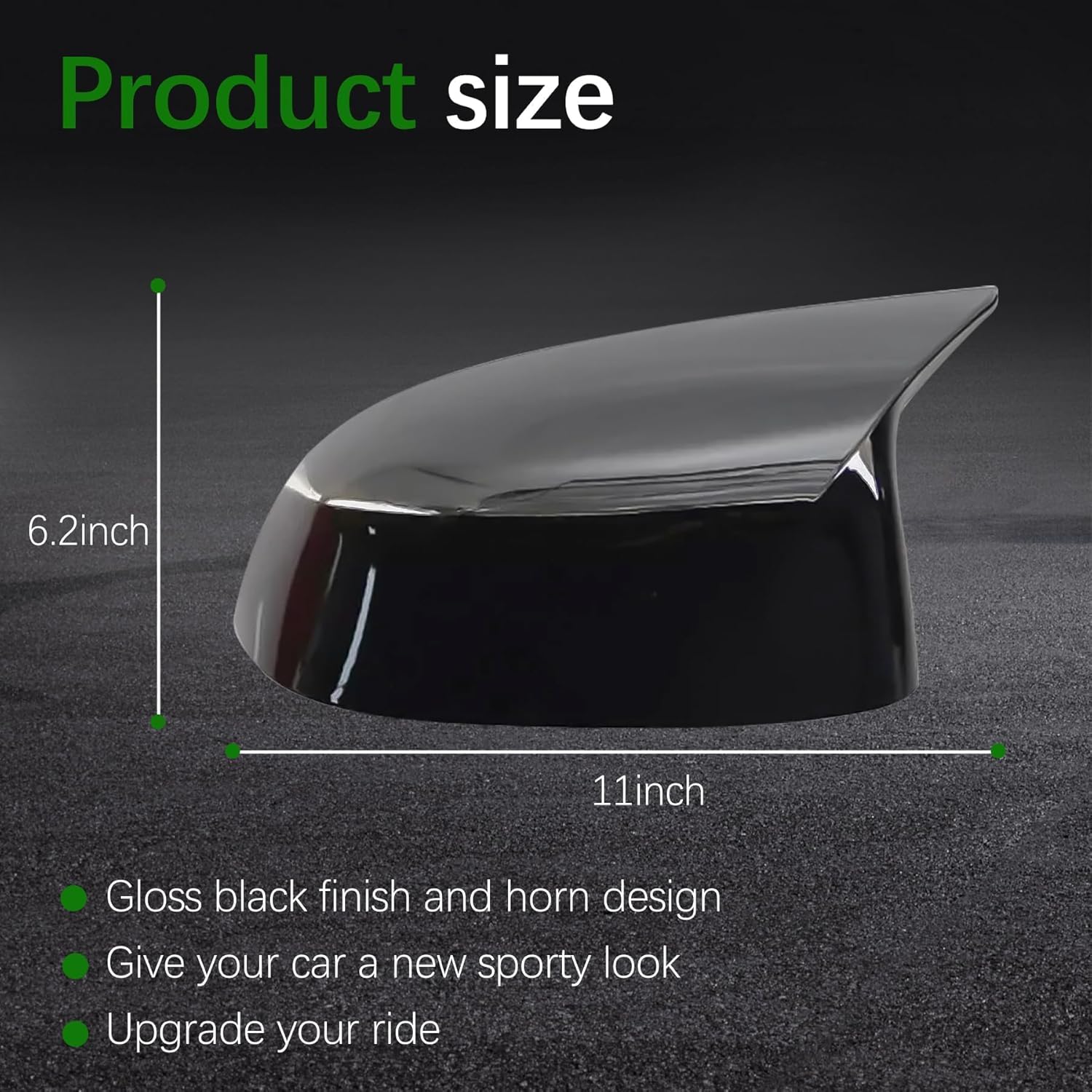 2Pcs Rearview Mirror Covers Glossy Black Fit for 2019-2025 BMW X3 G01 X4 G02 X5 G05 X6 G06 X7,Clip-on M Style Horn Mirror Caps Left Driver & Right Passenger Side