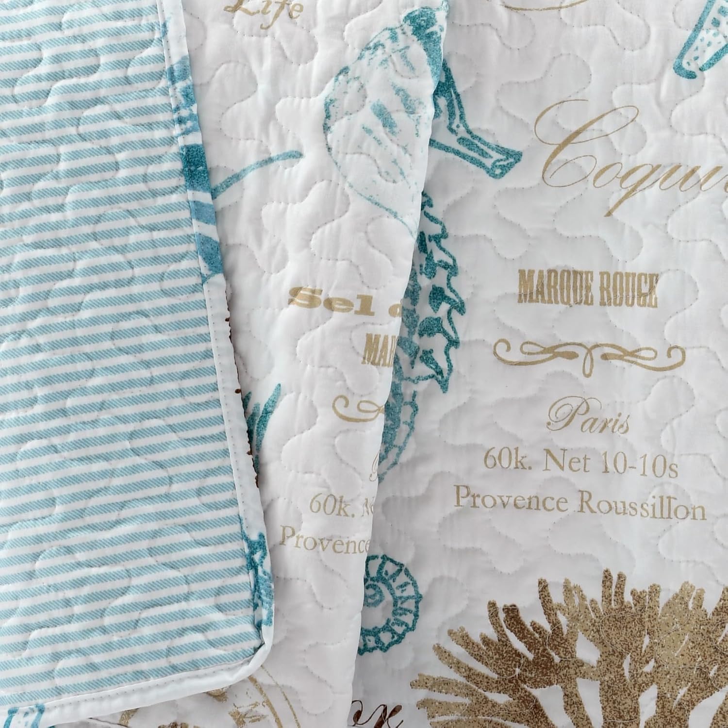 Lush Decor Harbor Life Throw Blanket, 50" W x 60" L, Blue & Taupe - Throw Blankets for Bed - Couch Blanket - Coastal Throw Blanket for Couch - Image 4