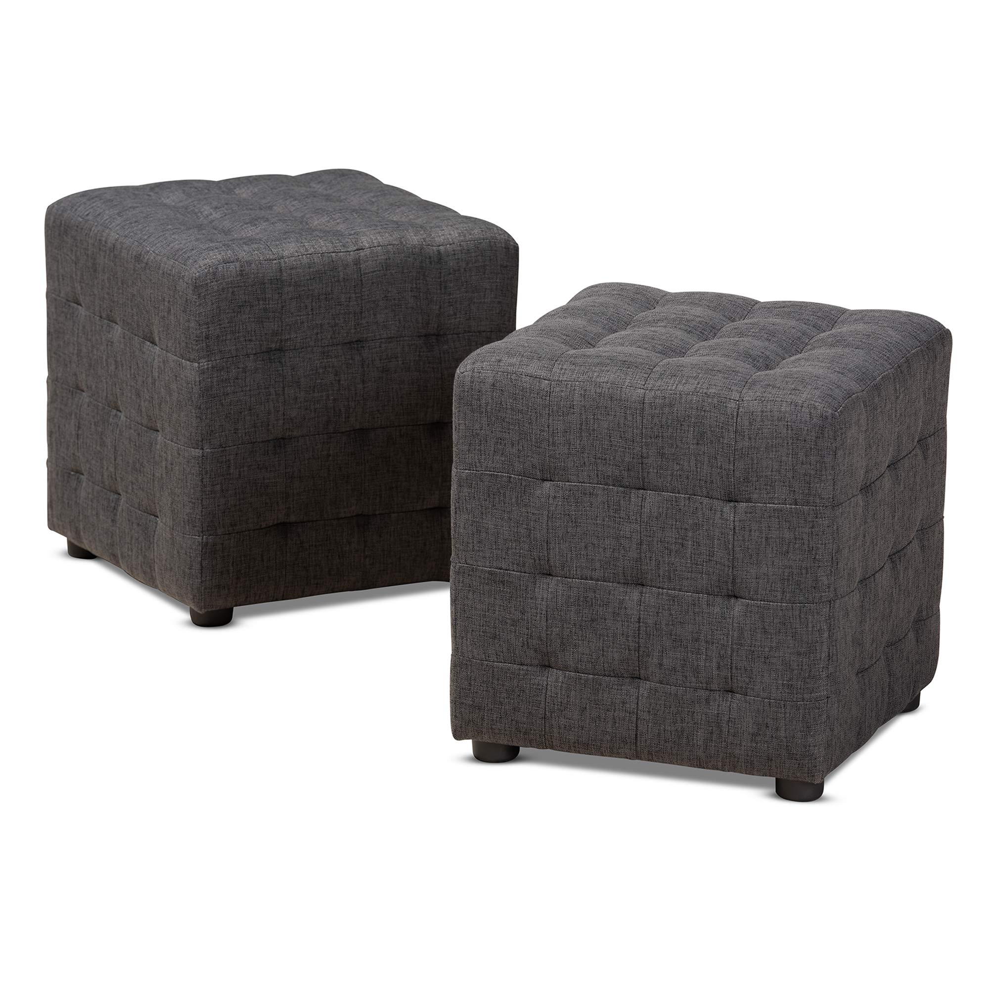 Baxton Studio Ottomans, One Size, Charcoal