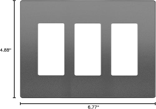 Miniatura 647 de LIDER - Cubierta decorativa de interruptor doble con acabado mate, placa de pared sin tornillos, tamaño mediano, 2 bandas, 4.88 x 4.92 pulgadas