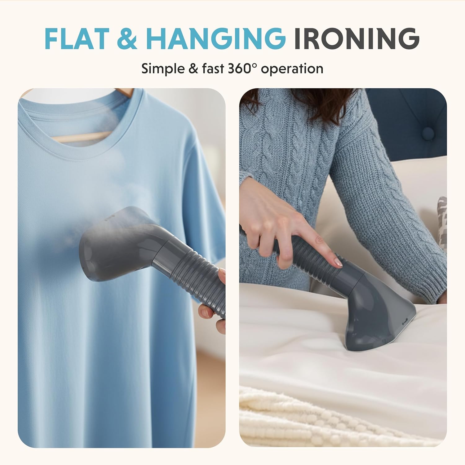 Simple Deluxe Standing Garment Steamer for Clothes, 1500W Efficient Clothes Steamer with Wheels, 1.7L Water Tank for 55 Min Continuous Steaming, Adjustable Pole, Fast Heating Wrinkle Remover