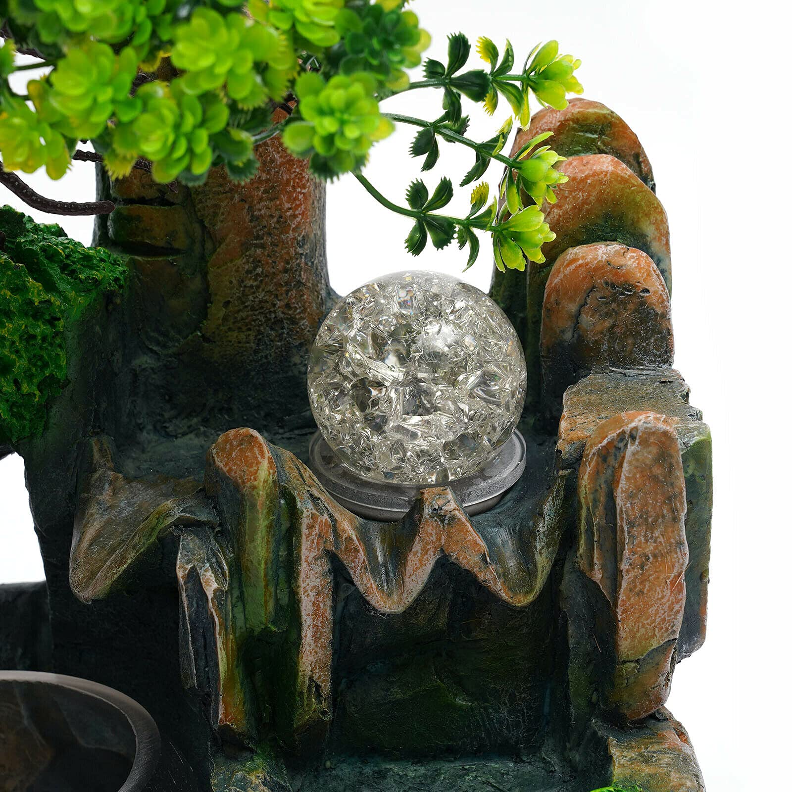 Fontaine d'intérieur de bureau - Fontaine de jardin - Fontaine de table - Vaporisateur - Humidificateur - Plante - Décoration pour la méditation zen
