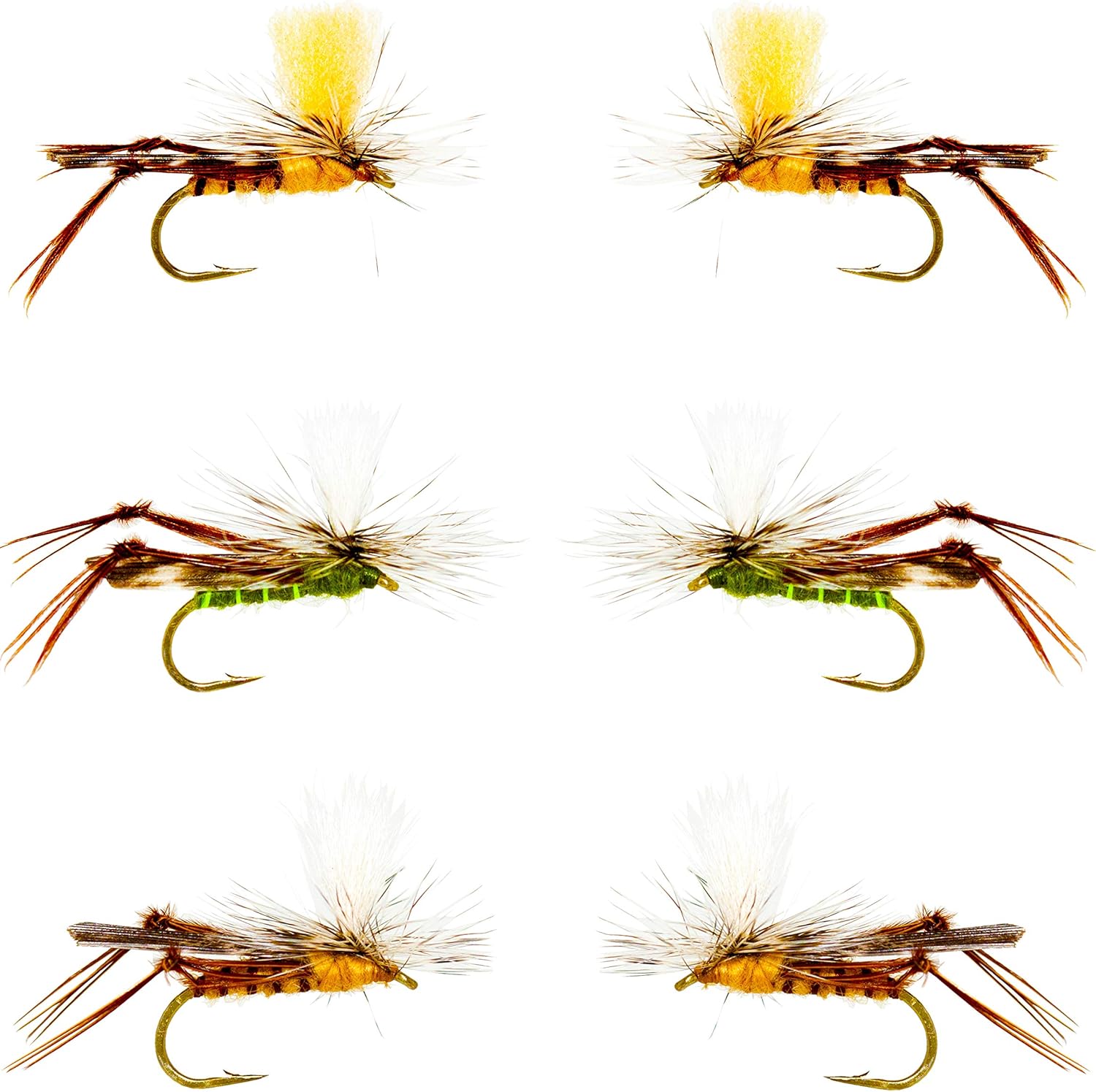 Outdoor Planet 12 Parachute Hopper Dry Flies for Trout Fly Fishing Flies Lure Assortment : Sports & Outdoors