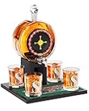 Kollea Roulette Whiskey Decanter Set, 60.9 Oz Casino-Style Slot Decanter with 4 Dollar Glasses, New Year Birthday Gifts for Men Dad, Him, Liquor Dispenser for Anniversary, Bar, Poker Night, Men Cave