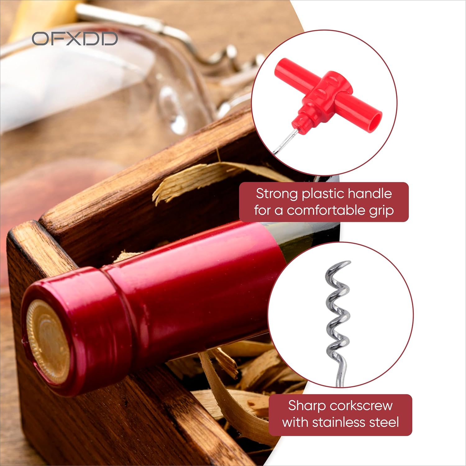 Mini Pocket Vertical Glass Wine Bottle Corkscrew - Pack of 5 - Portable Plastic Wine Bottle Opener for Travel