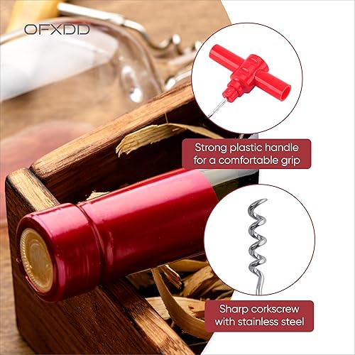 Miniatura 4 de Mini sacacorchos vertical de bolsillo para botellas de vino, paquete de 5, abrebotellas de vino de plástico portátil para viajes