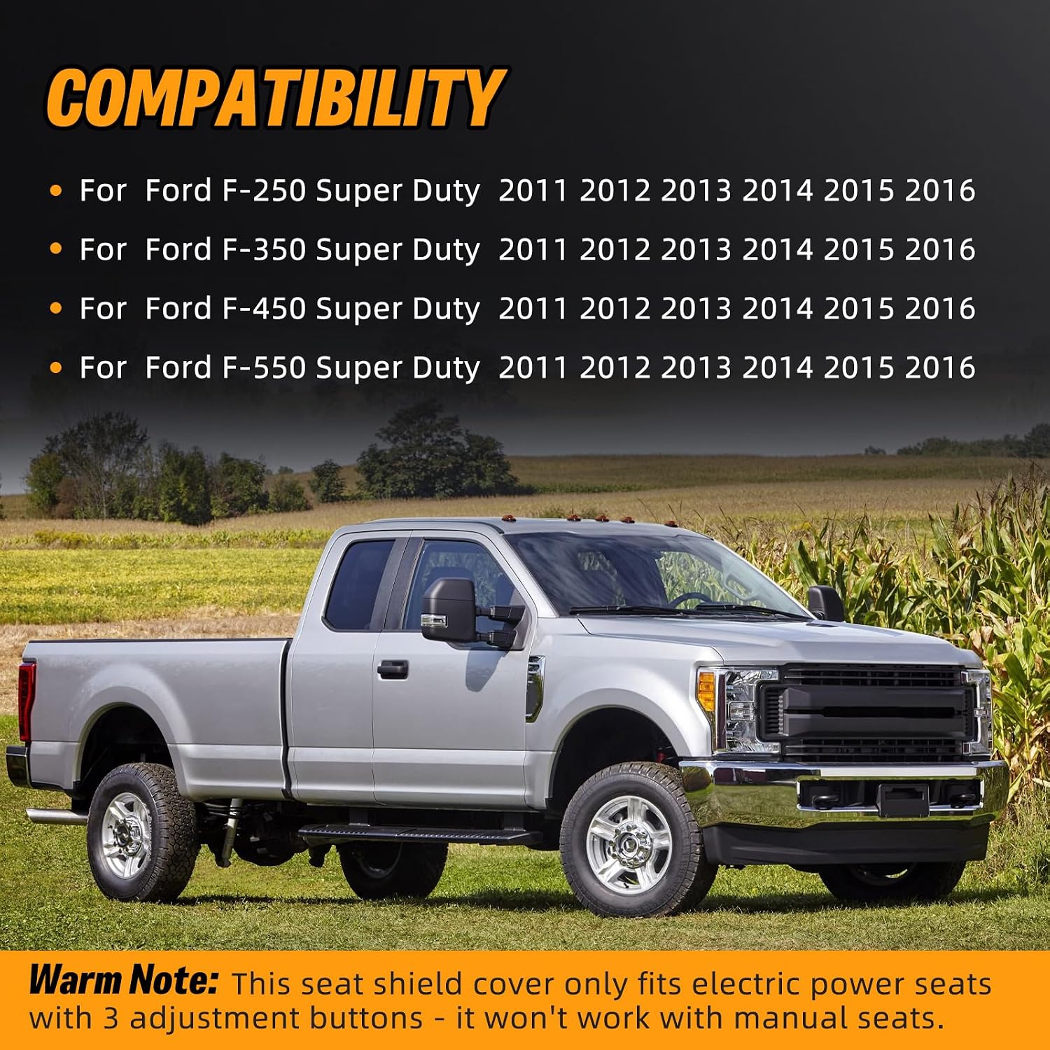 Front Left Driver Seat Trim Panel Cover Bezel Compatible with Ford F-250 F-350 F-450 F-550 Super Duty 2011-2016#Replace BC3Z-2562187-AB Seat Switch Panel Power Seat Track Control Cover