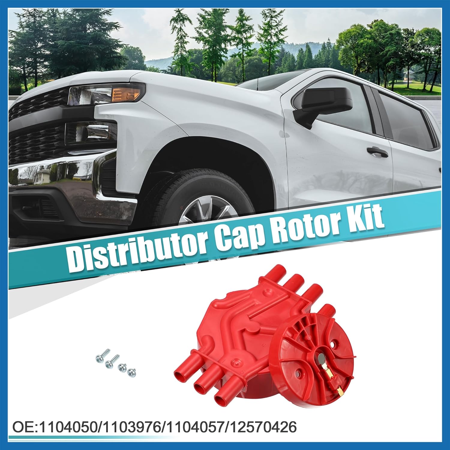 Car Ignition Distributor Cap and Rotor Kit for Chevrolet Blazer for GMC Savana 2500 Safari 4.3L 1996-2005 No.10452458/1104050 Item Replacement