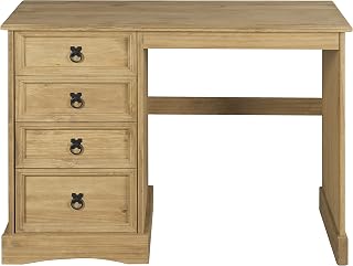 Mews Corona 4 Drawer Dressing Table Desk, Pine Wood, W 105cm (D) 49cm (H) 78cm