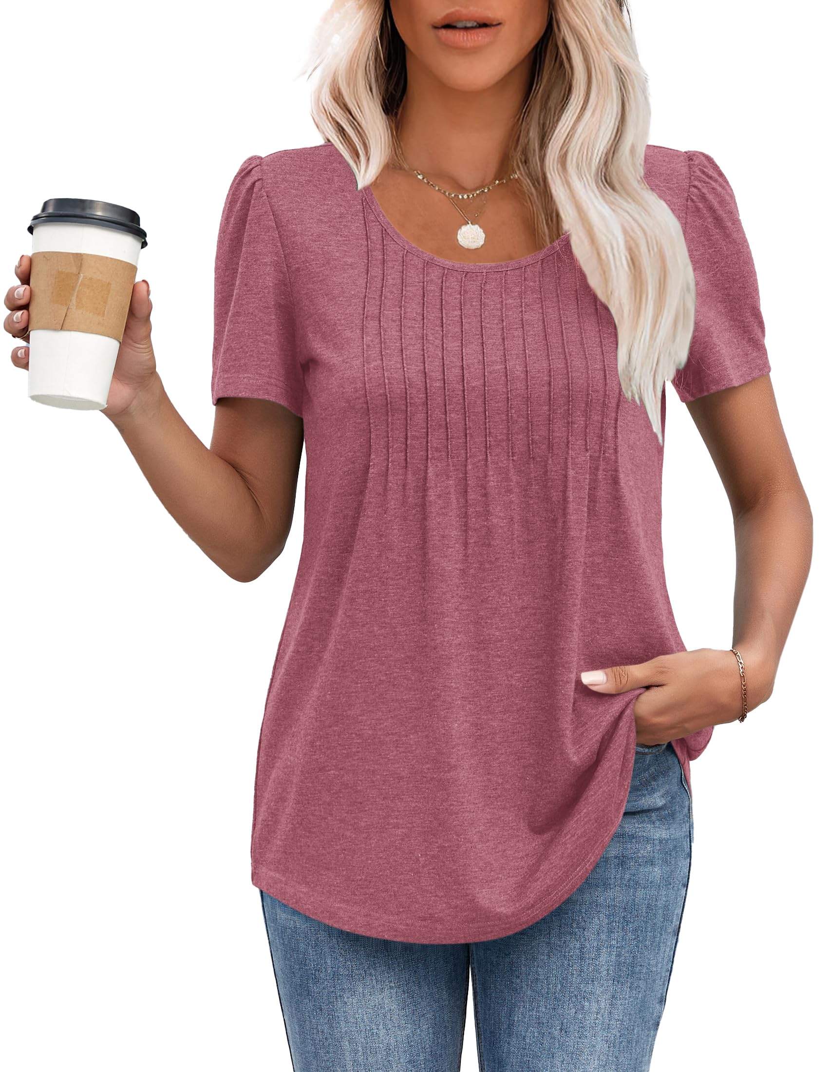 MOLERANI T-Shirts für Damen Kurzarm Oberteile Soft T-Shirt mit Rundhalsausschnitt Loose Casual Sommer Tops