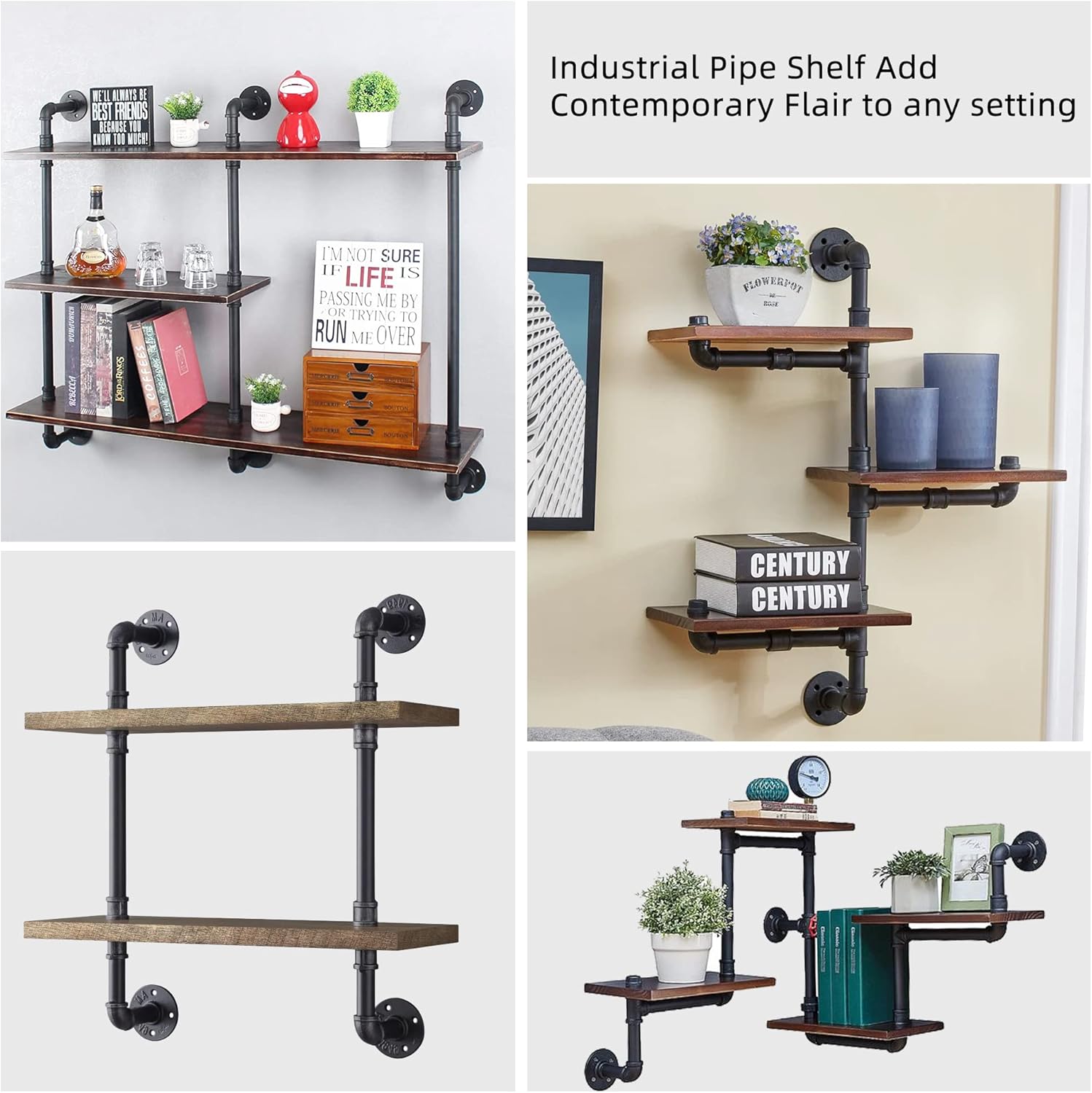 DSDS 20 PACK 3/4" Rustic Industrial Black Malleable Iron Pipe Coupling Socket for Pipe Shelf Furniture Home Decor