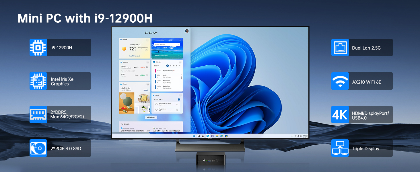Amazon.com: msecore Mini PC i9, 64GB DDR5 RAM 2TB PCIE 4.0 SSD