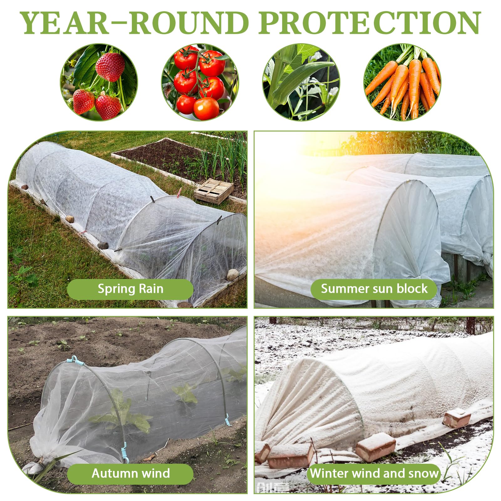 30 Piezas Arcos Invernadero, Aros Invernadero Tunel de Plantas DIY, Juego de Arcos de túnel con Anclajes de Tierra/Guantes/Clips/Ataduras/Tubos de conexión, para Camas elevadas, Patios