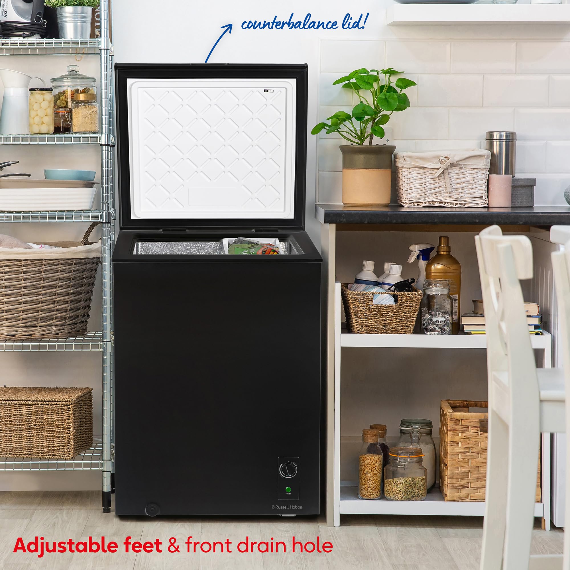 Russell Hobbs White Chest Freezer 198L Freestanding with 5 Year Warranty, Adjustable Thermostat, Chill or Freeze Function, 4 Star Freezer Rating & Suitable for Outbuildings & Garages RH198CF0E1W — view 42