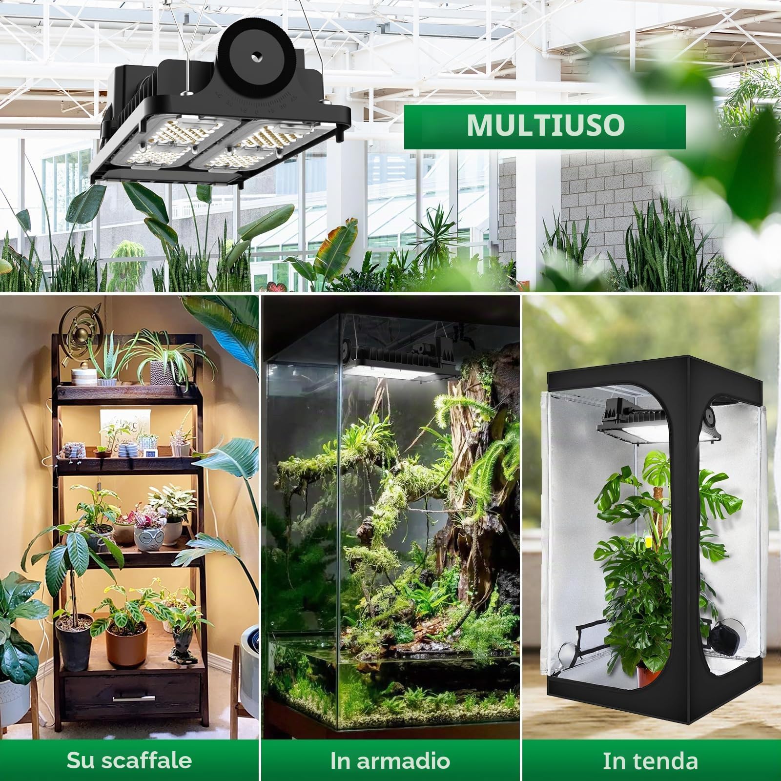 SANSI LED Grow Light per Piante da Interno, 1000W equiv. 2x4ft Copertura Luce di Coltivazione a Spettro Completo dimmerabile con Lente Ottica per Un Elevato PPFD