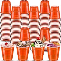 Vista 32 de 500 vasos de chupito de plástico naranja, vasos de chupito de Acción de Gracias, desechables de 2 onzas, vasos de chupito naranja para beber